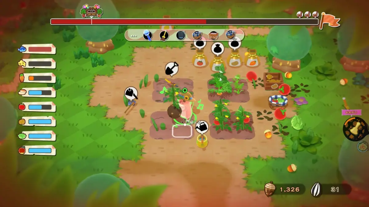 農業シミュレーションのゲーム画面