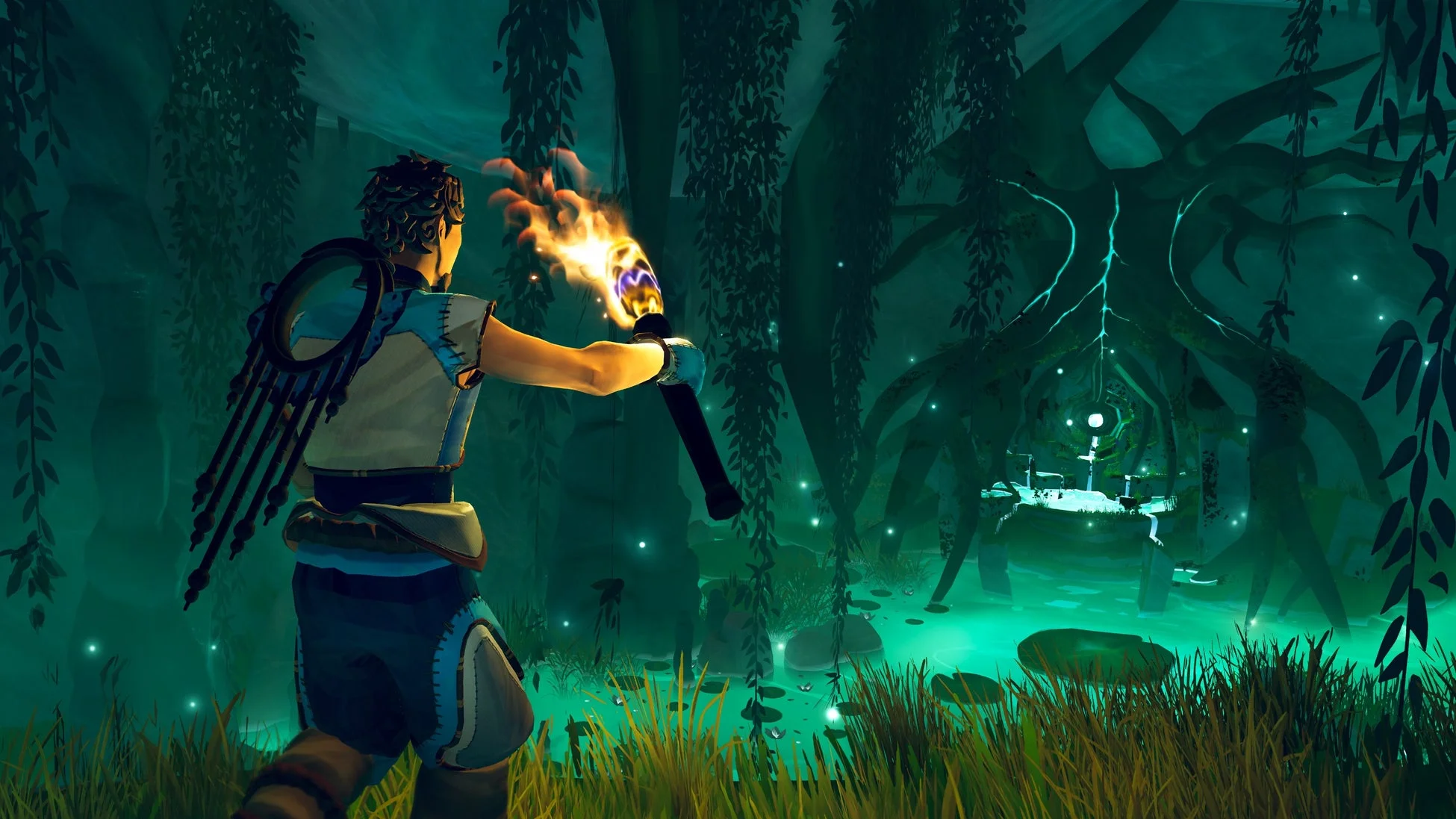 神秘的な沼地を進む