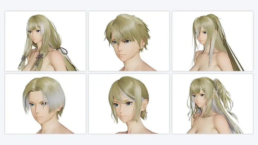 様々なヘアスタイルの3Dキャラクターモデル