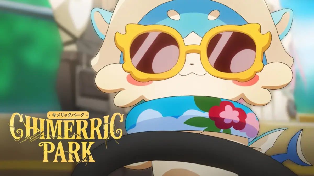 夏のサングラスと浮き輪を身につけたキャラクター