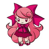 ピンク髪リボンキャラクター