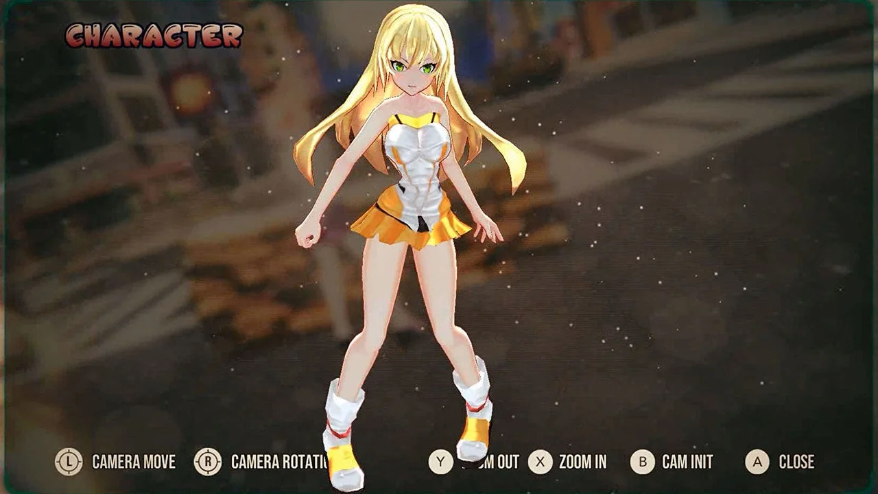 キャラクター鑑賞モードのUI付き画像