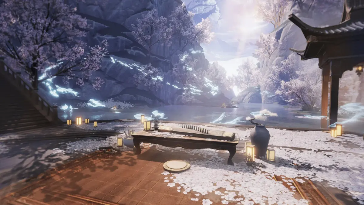 幻想的な湖畔の風景