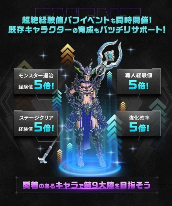 経験値バフイベント画面