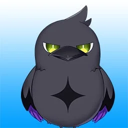 鳥,キャラクター,カラス,アニメ,可愛い,マスコット,デフォルメ,緑の目,黒い鳥,アイコン