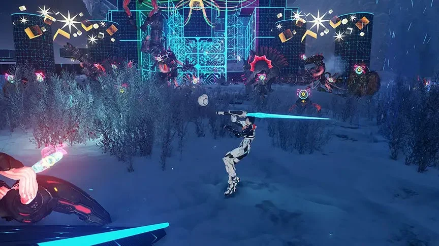 SF,アクション,ゲーム,戦闘,未来,ロボット,雪景色,キャラクター,ブレード,サイバー,ファンタジー