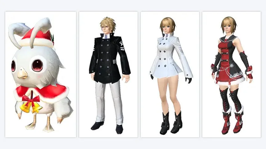 ゲームキャラクター,アバター,コスチューム,クリスマス,ファンタジー,男性キャラクター,女性キャラクター,軍服,冬服,かわいい