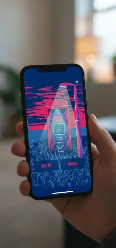 スマートフォン画面の電話ボックス