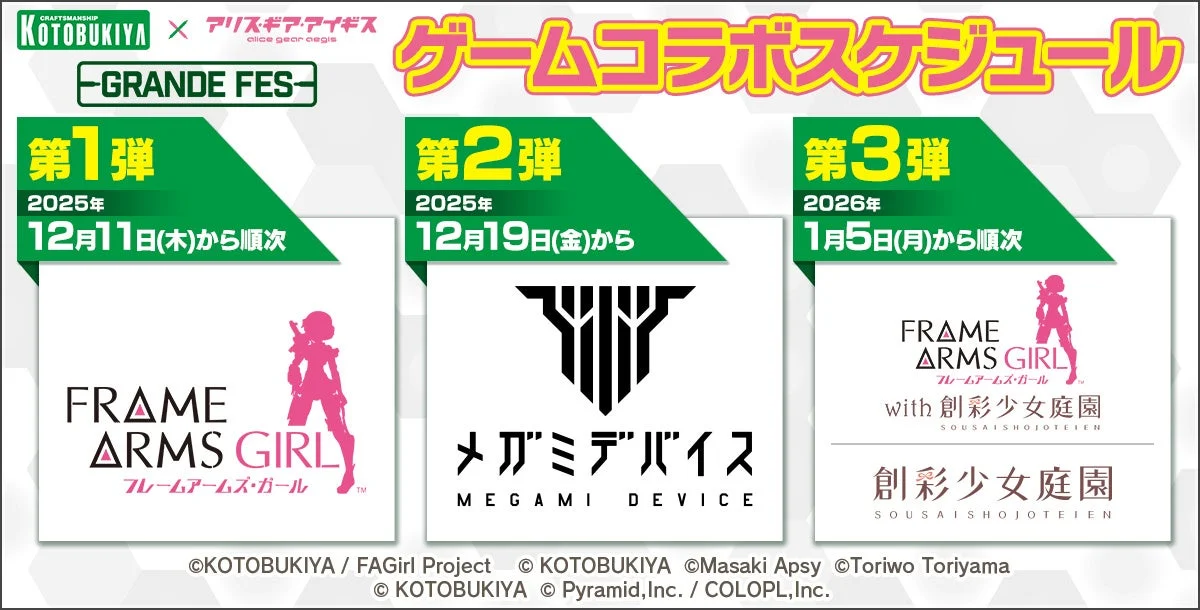 『コトブキヤ × アリス・ギア・アイギス グランデフェス』順次開催!