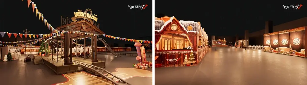 クリスマスイベント会場の夜景、ダービーレーサー