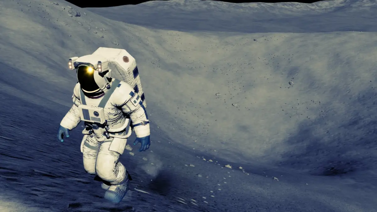 月面を歩く宇宙飛行士