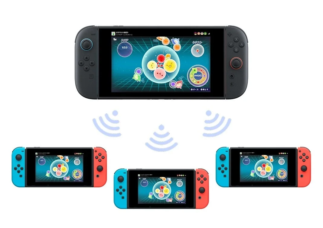 Nintendo Switch 2でおすそわけ通信をする様子