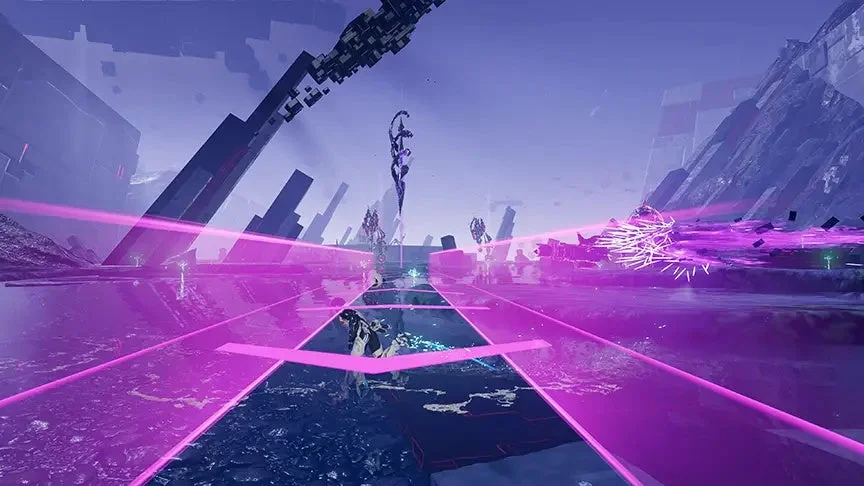 SF,未来,デジタルアート,ネオン,パープル,アクション,ゲーム,抽象的,サイバーパンク,ランニング,幻想的,光の道,幾何学模様