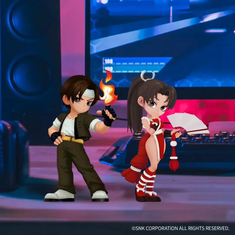 ちびキャラの草薙京と不知火舞のARイメージ