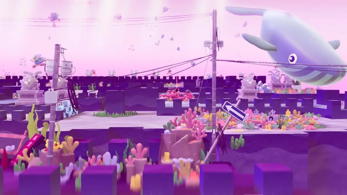 クジラと街並み