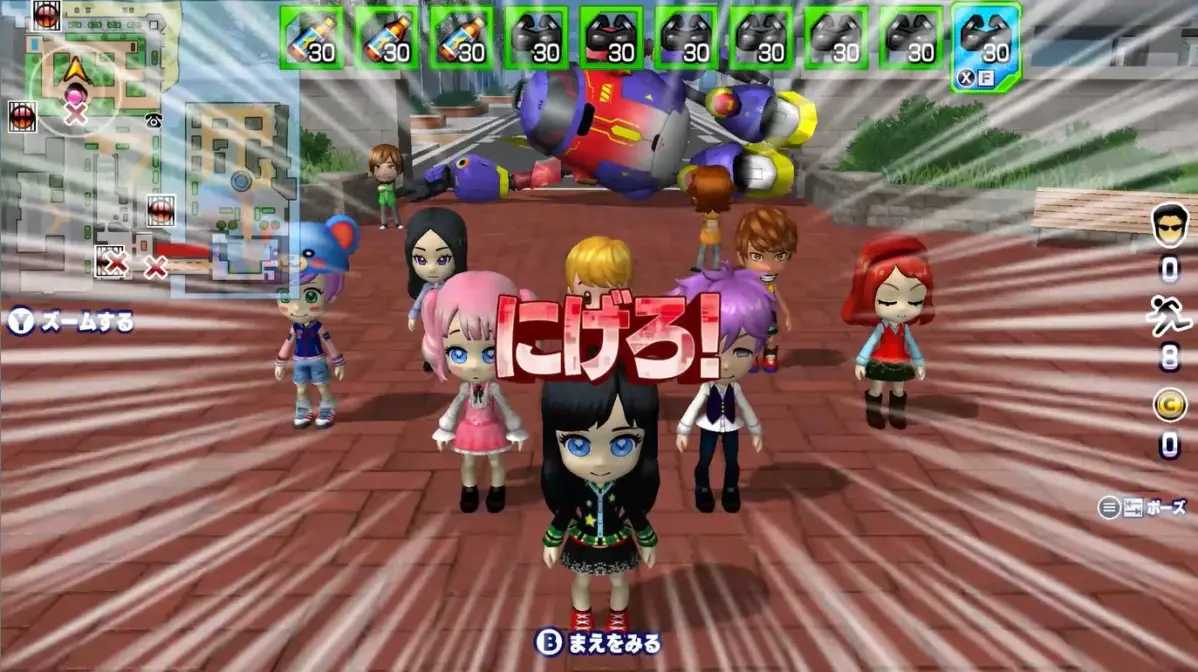 ゲーム画面:逃走者、UI