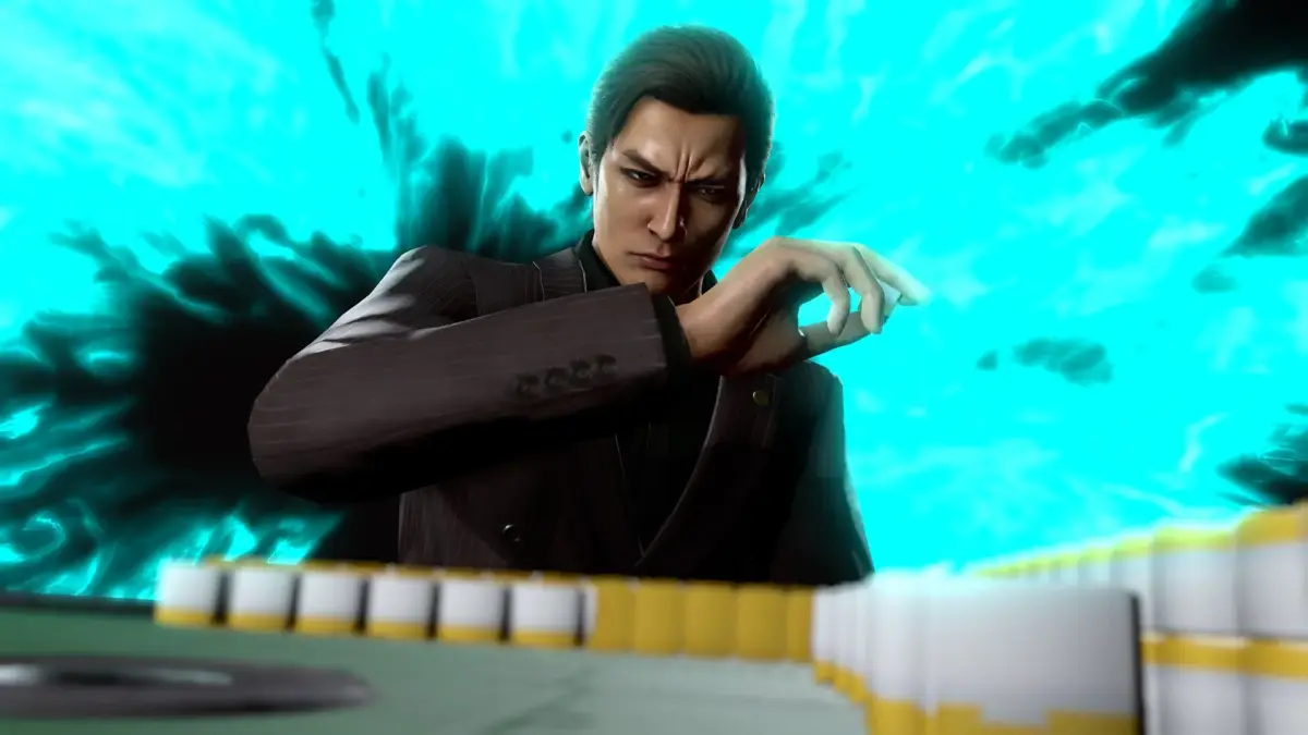 麻雀をする桐生一馬らしきキャラクター