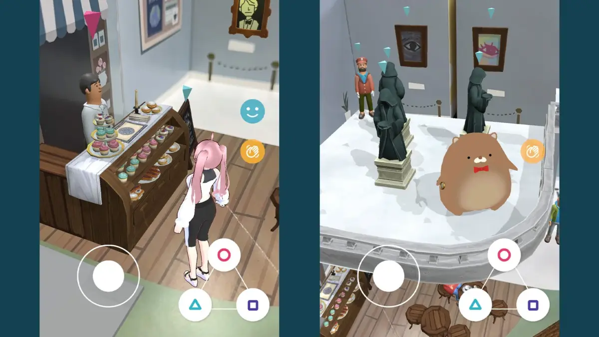 アバターが探索するゲーム画面