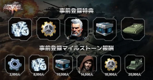 事前登録特典とマイルストーン報酬