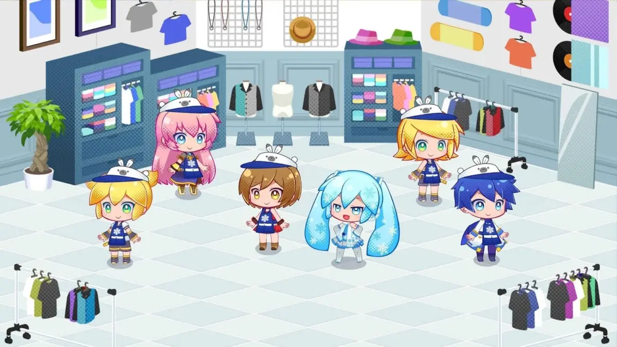 ちびキャラボーカロイド、洋服店のような店内