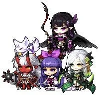 ちびキャラ,ファンタジー,ゲームキャラクター,アニメ,和風,弓使い,鬼,狐,エルフ,魔法使い,可愛い,グループ