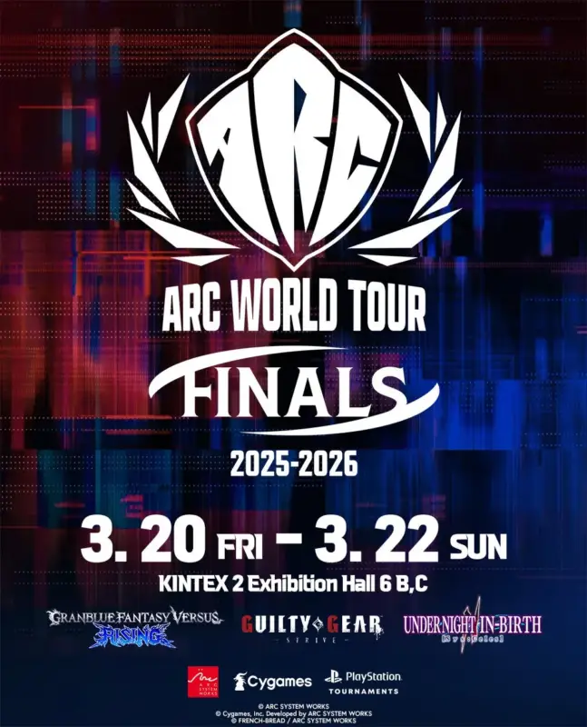 2025-2026年に開催される「ARC WORLD TOUR FINALS」の告知ポスター