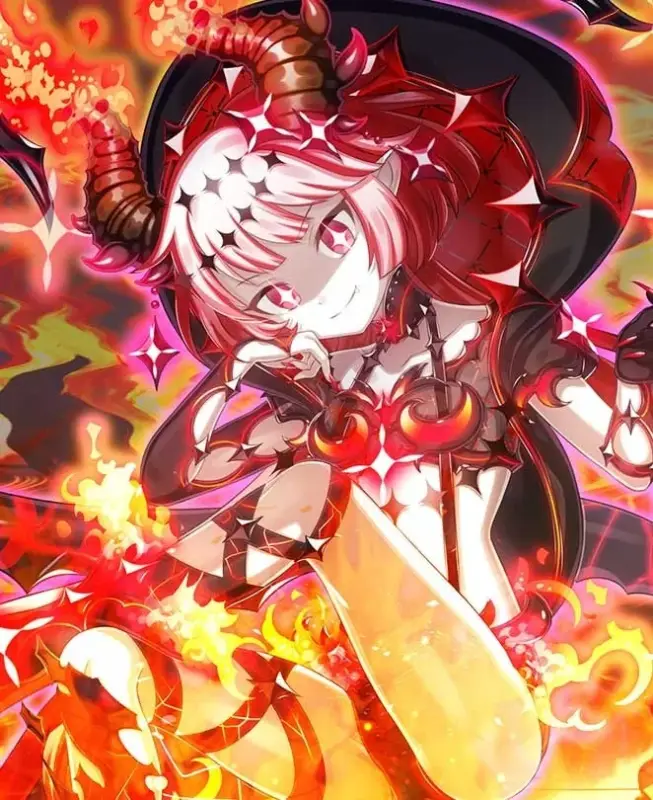 角と白い髪を持つアニメスタイルの少女