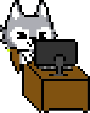 PCを見ているZETAくん