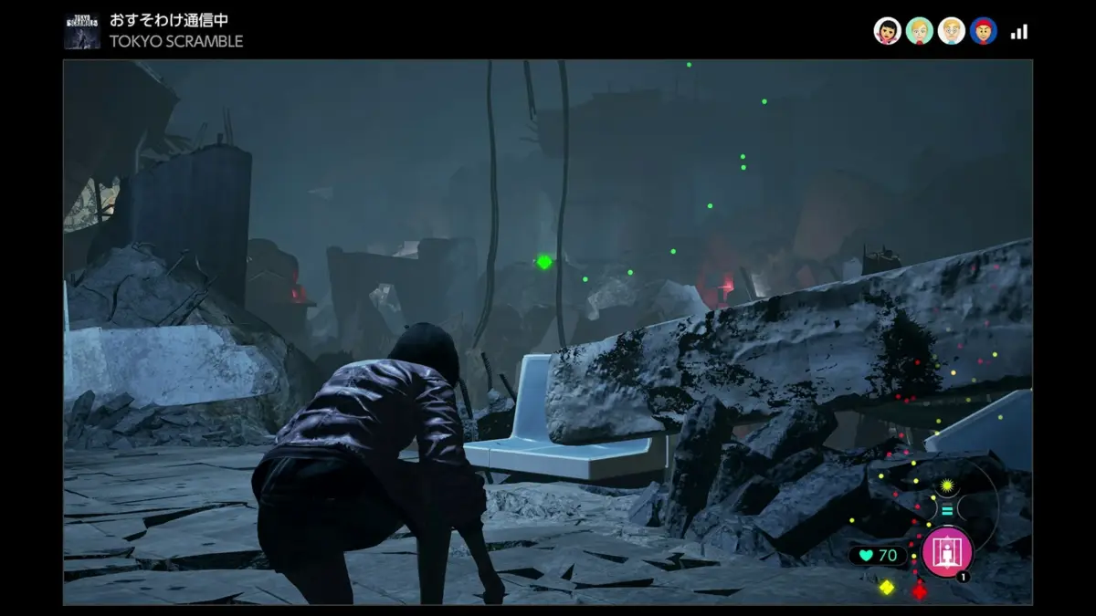 おすそわけ通信中のプレイ画面