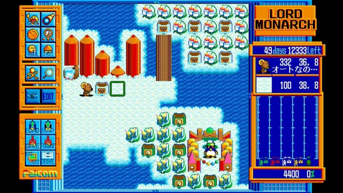 ロードモナーク ゲームプレイ画面（冬景色）