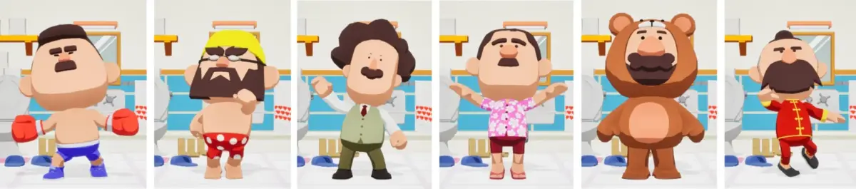 様々な衣装のおじさんキャラクター