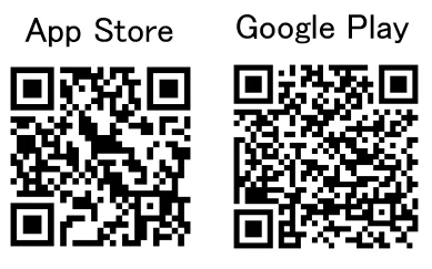 App StoreとGoogle PlayのQRコード