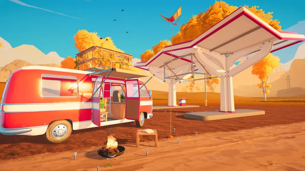 キャンピングカーと焚き火