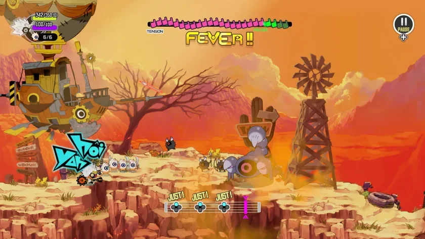 プレイ画面、砂漠のような荒野