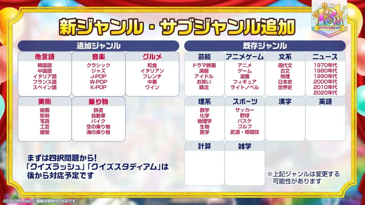 クイズジャンル追加