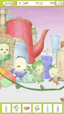 妖精やアイテムを探すゲーム画面