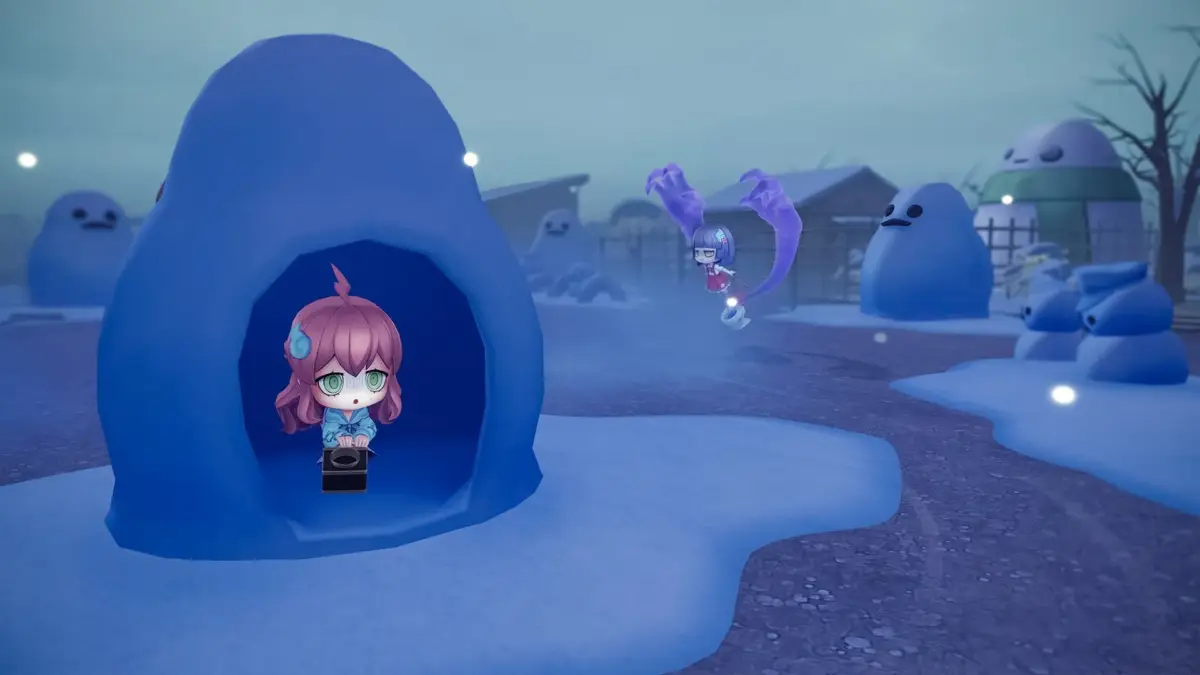 雪景色とちびキャラ