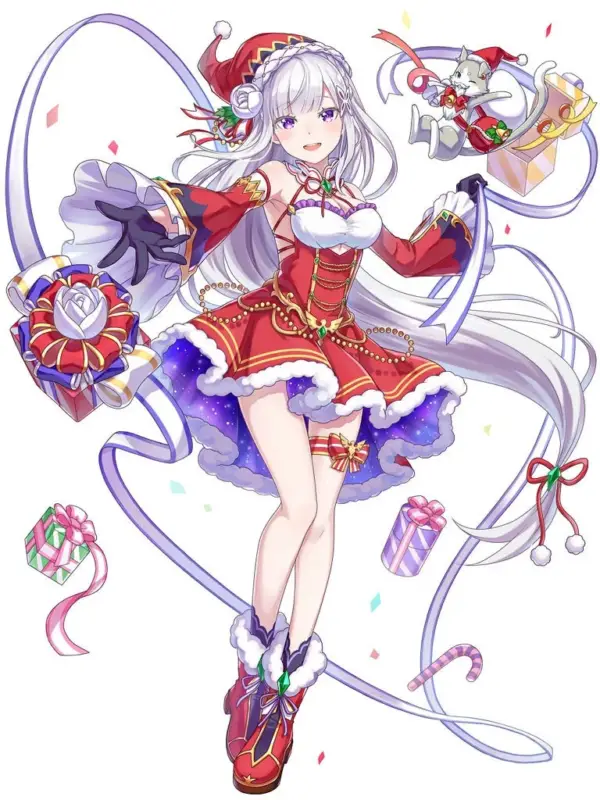 サンタコスチュームのエミリア