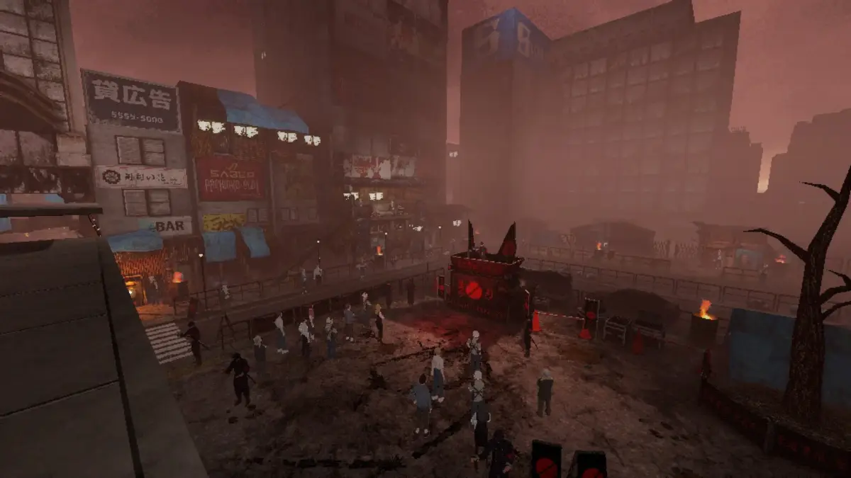 サイバーパンクな都市の夜景