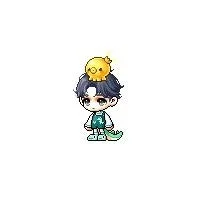 黄色い生き物が乗った男の子のキャラクター
