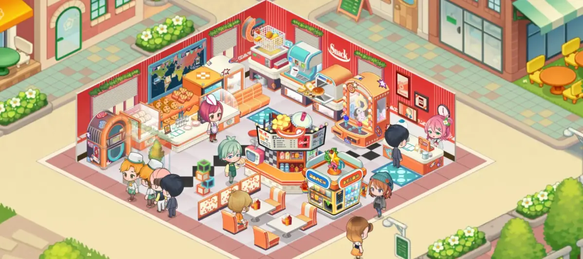 カフェ、ダイナー、キャラクター、食事のイラスト