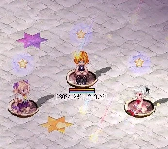 キャラクターが座って休憩しているような画像