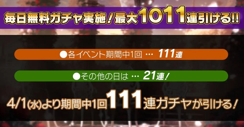 毎日無料ガチャ
