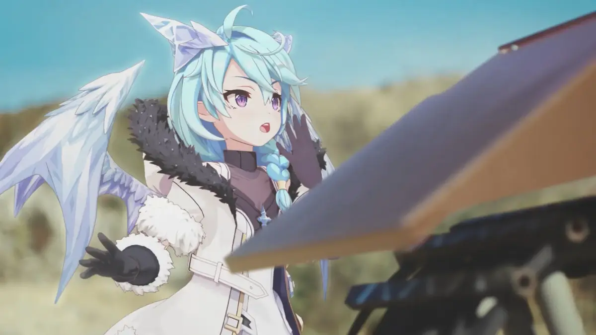 青髪の少女が驚く様子
