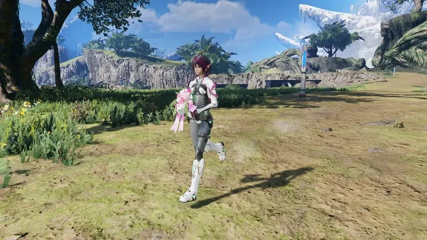 ゲーム、キャラクター、エルフ、サイバーパンク、ファンタジー、花束、走る、自然、風景、SF