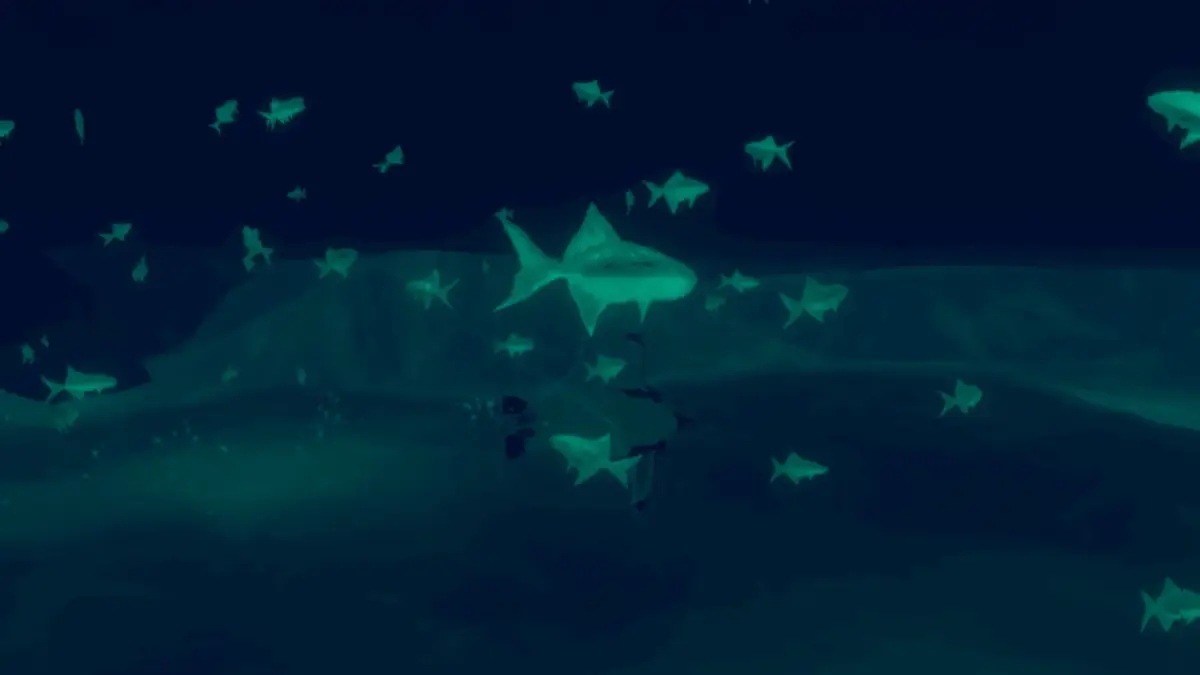 水中、魚、深海