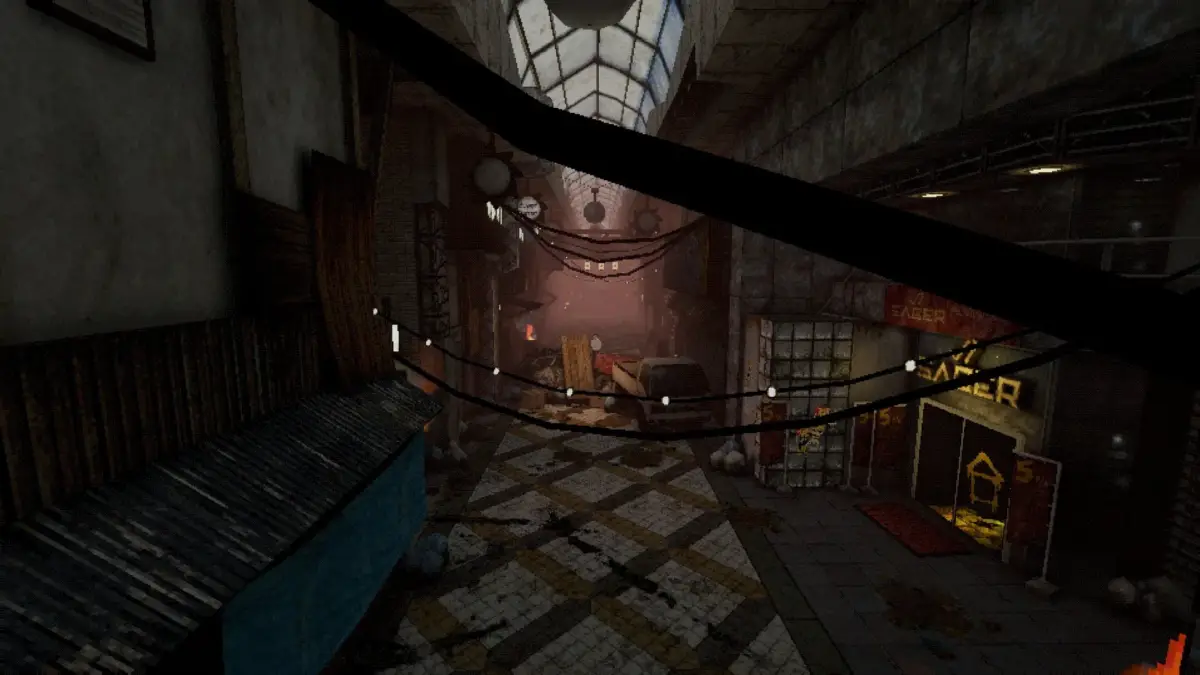 薄暗い廃墟の路地