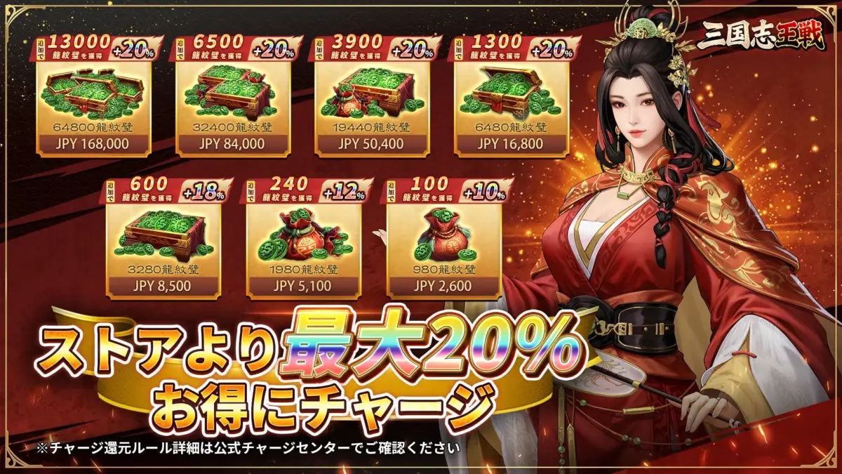 チャージセンターの割引情報と女性キャラクター