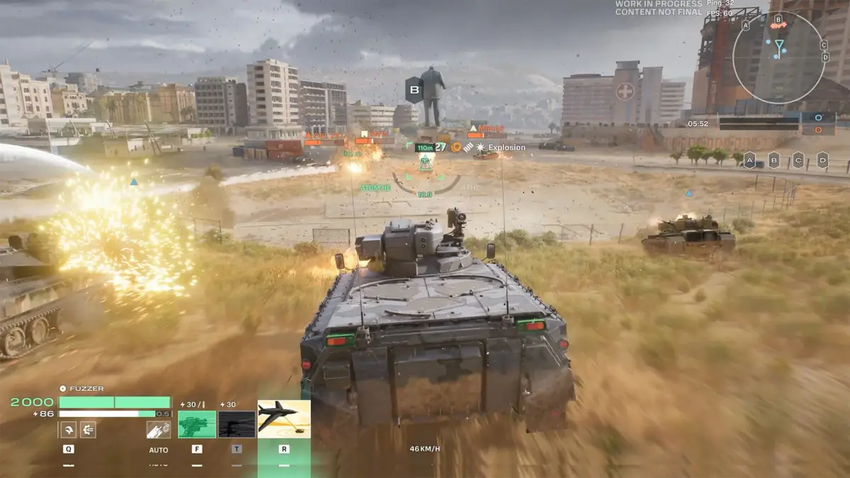 現代戦をテーマにしたビデオゲームの戦闘シーン