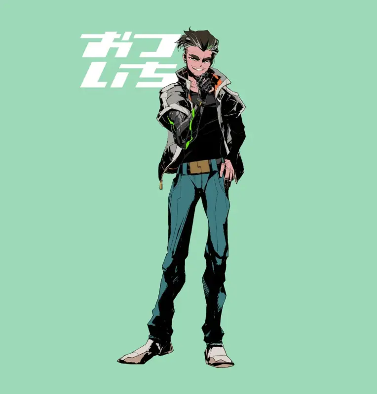 サイバーパンク風の男性キャラクター